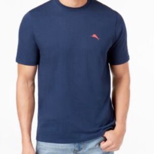 Tommy Bahama Pink Swordfish Logo Men Navy Blue Cotton SS Crew Neck T-Shirt XL
